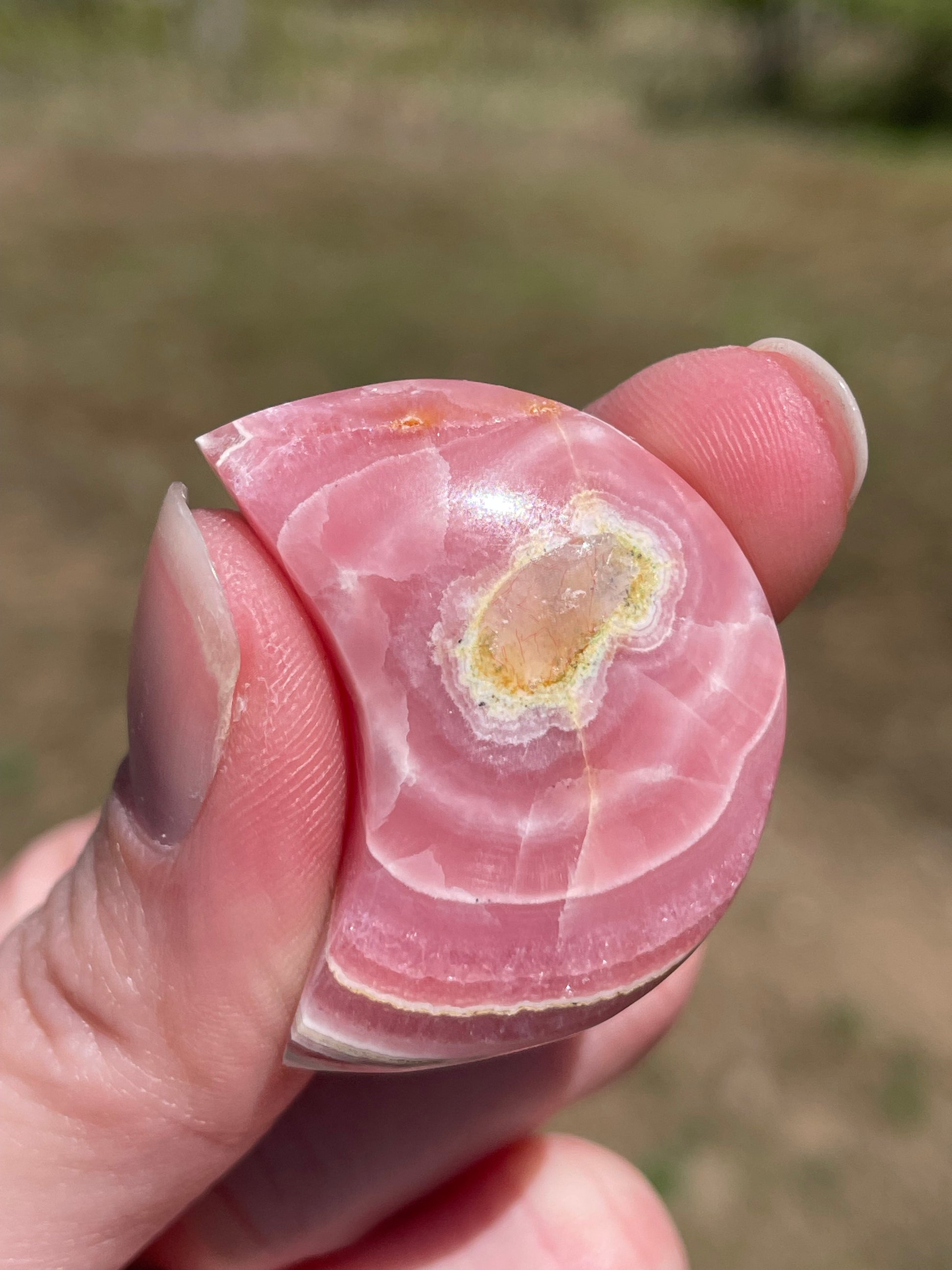 Rhodochrosite moons: Pink gemstones for love and healing