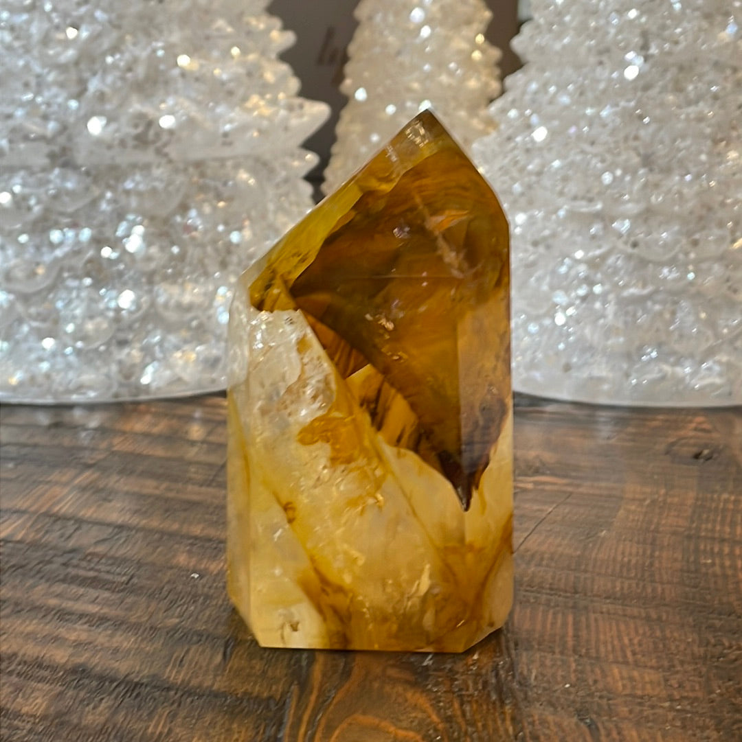 Exquisite Golden Healer Quartz of fine quality, emanating warmth and clarity in a pristine crystal specimen.