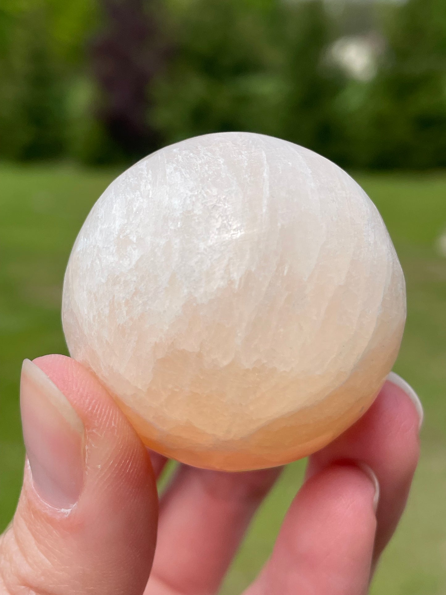Peach Selenite/Satin Spar Small Sphere