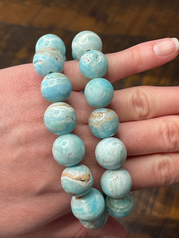 Blue Aragonite Bracelet 10mm