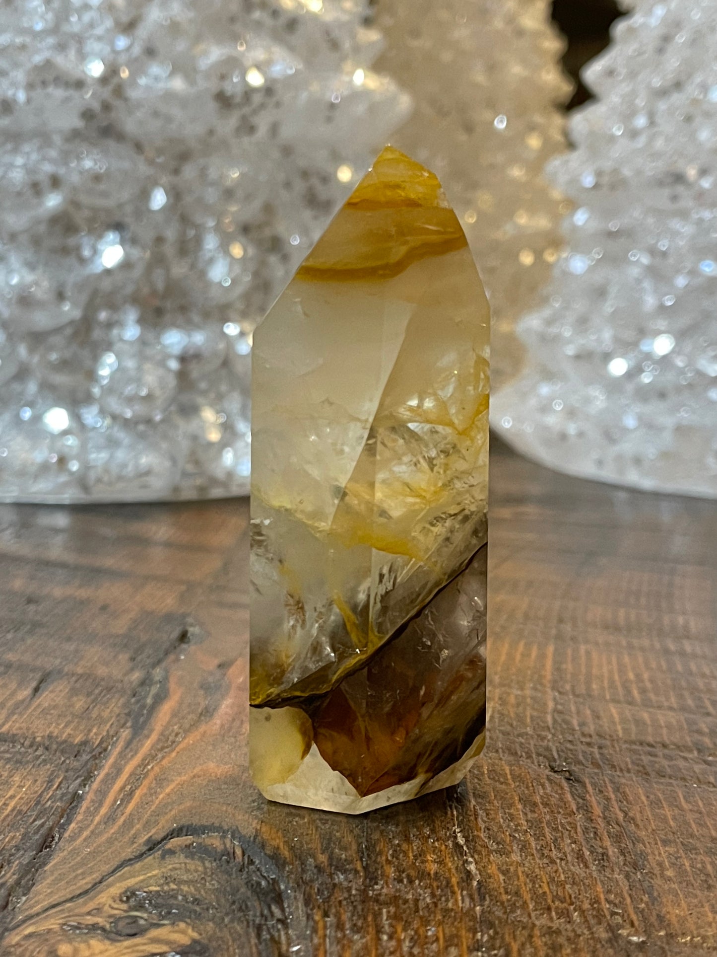Exquisite Golden Healer Quartz of fine quality, emanating warmth and clarity in a pristine crystal specimen.