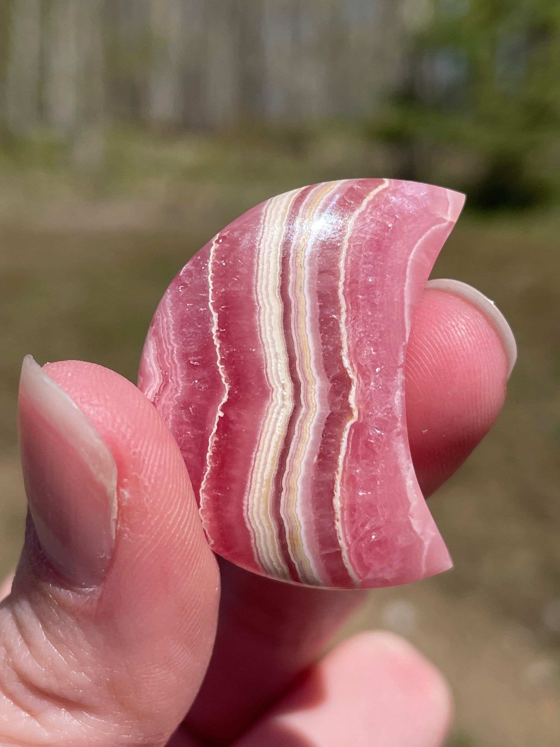 Rhodochrosite moons: Pink gemstones for love and healing