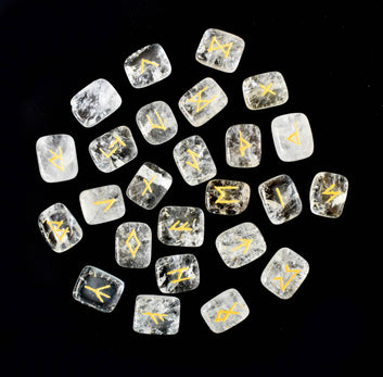 Clear Quartz Rune Set (Dispelling Negative Energy and Dreams)