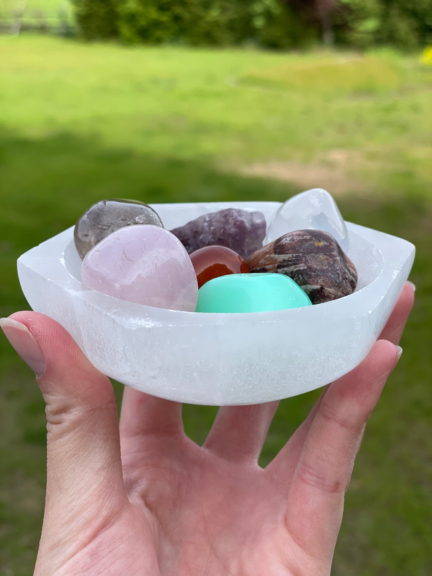 Chakra Set with Selenite Hexagon Bowl