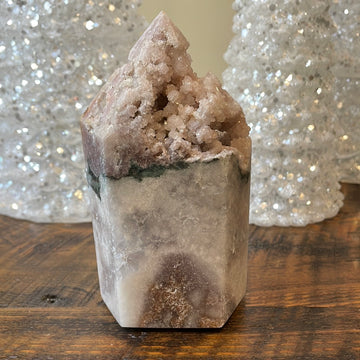 Pink Amethyst with Jasper Tower