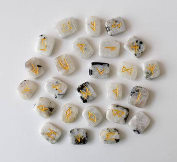 Rainbow Moonstone Rune Set (Growth and Stress Relief)