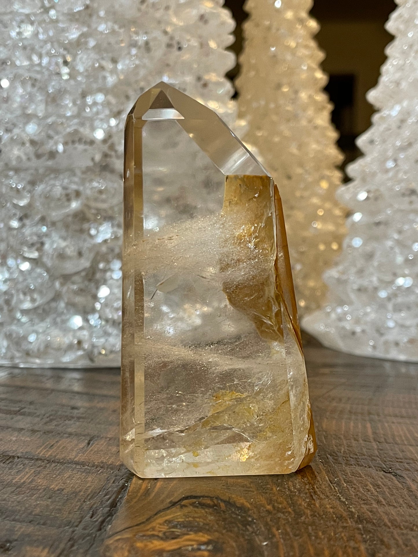Exquisite Golden Healer Quartz of fine quality, emanating warmth and clarity in a pristine crystal specimen.