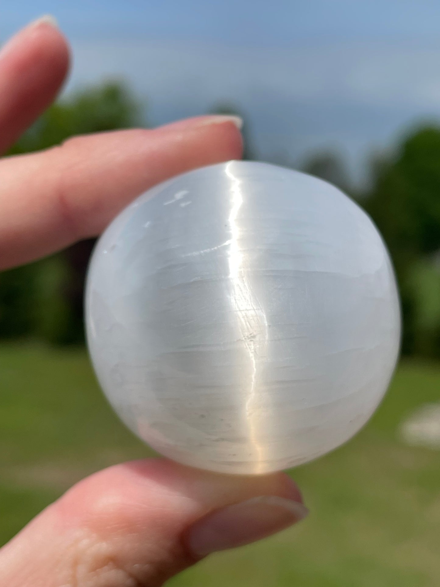 Selenite/Satin Spar Small Sphere