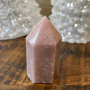 Pink Amethyst druzy tower, showcasing delicate crystalline formations in a soothing hue for a truly enchanting natural beauty.