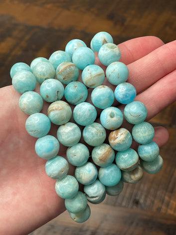 Blue Aragonite Bracelet 9mm