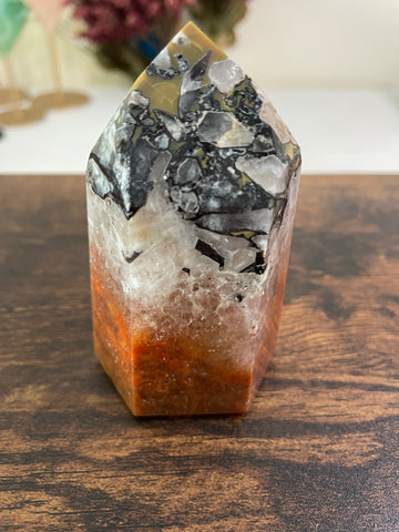 Mosaic Quartz, a captivating arrangement of Quartz crystals forming a mosaic-like pattern, showcasing the intricate beauty of nature's geological artistry in various shades and textures.