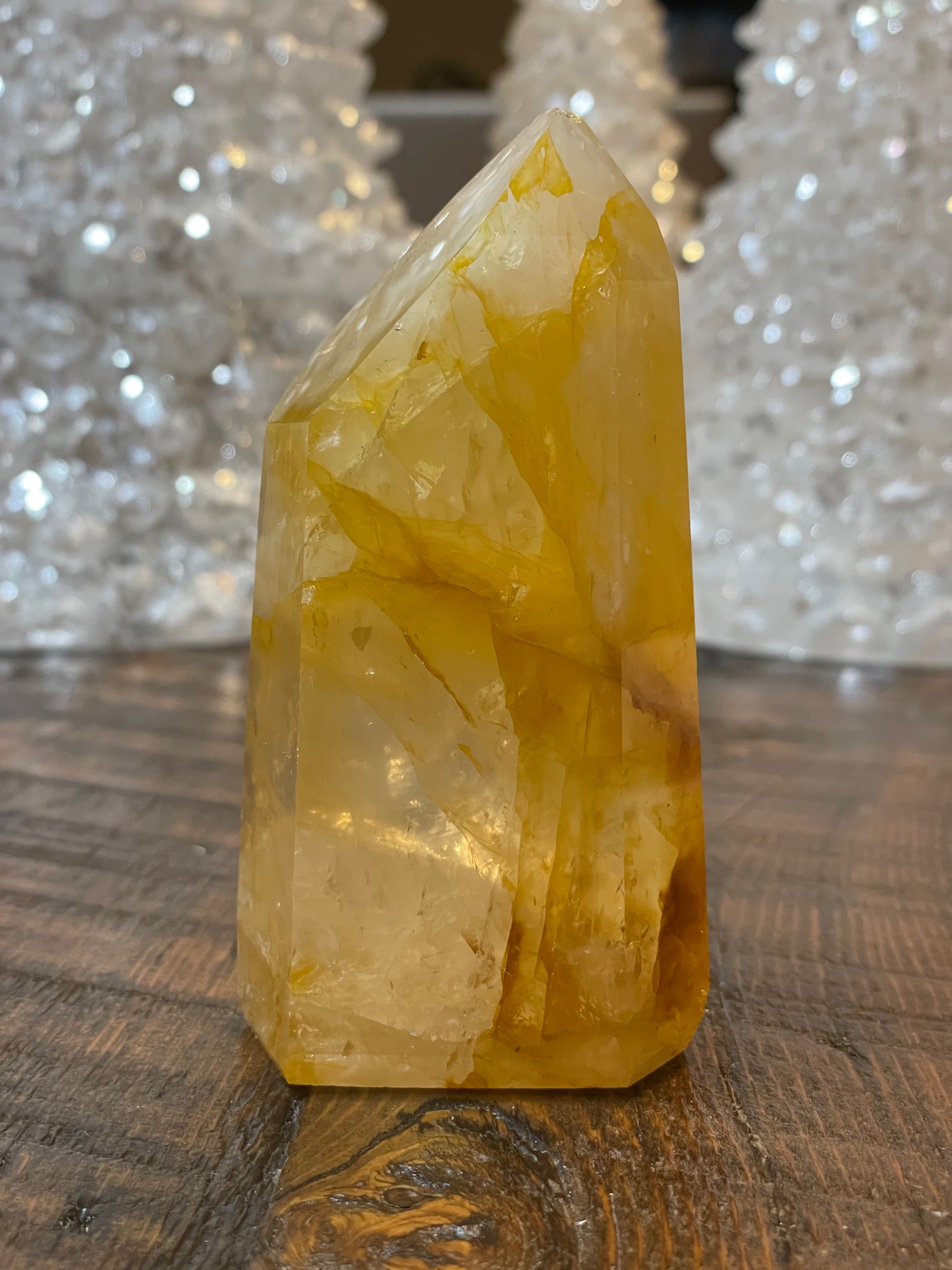 Exquisite Golden Healer Quartz of fine quality, emanating warmth and clarity in a pristine crystal specimen.