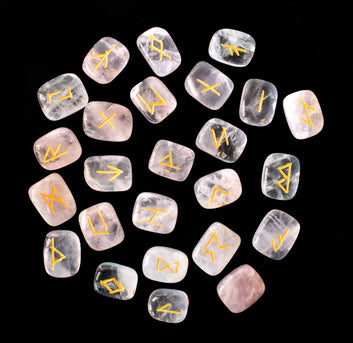 Rose Quartz Rune Set (Calming And Patience and Empathy)