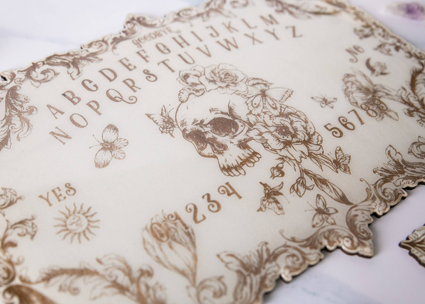 Floral Skull Spirit Board Heirloom White: B