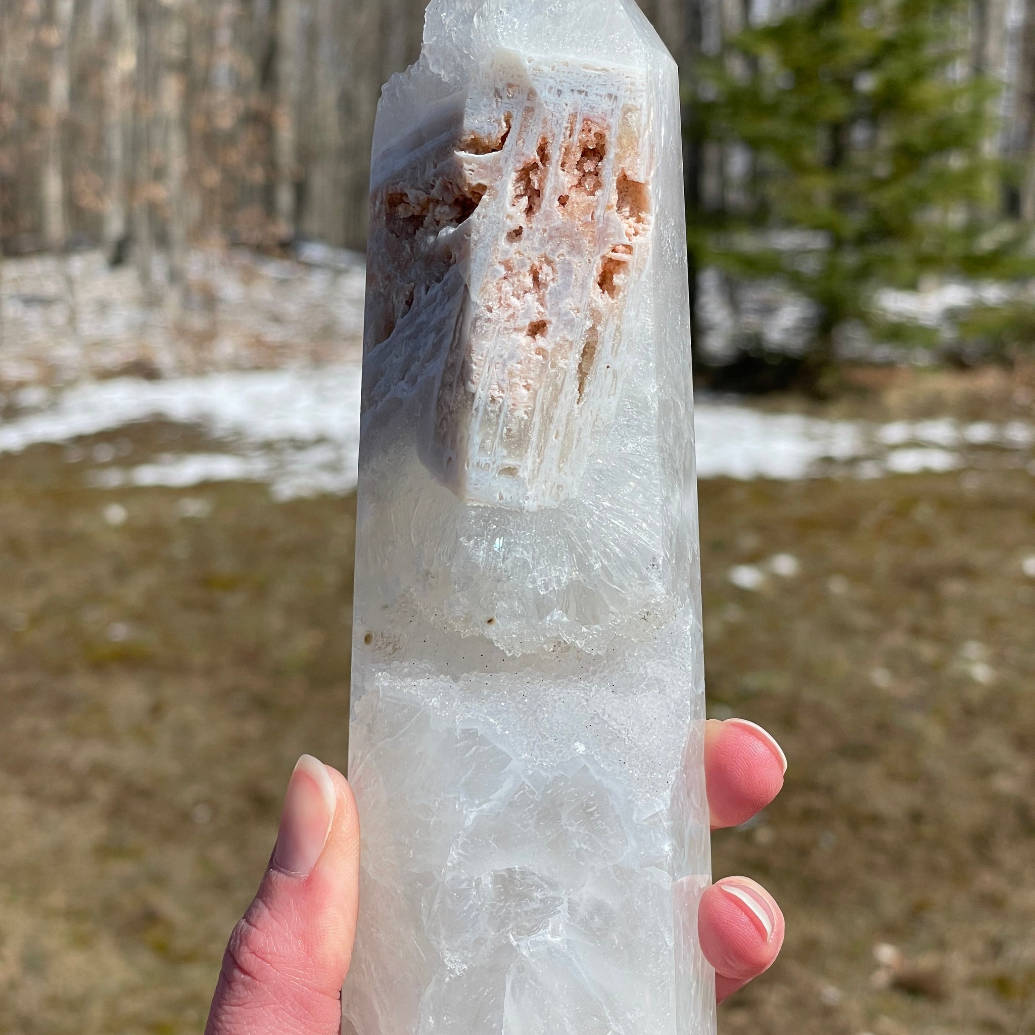 Pink Amethyst with Jasper Tower