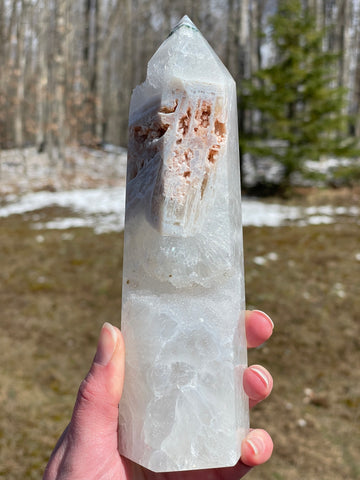 Pink Amethyst with Jasper Tower