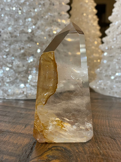 Exquisite Golden Healer Quartz of fine quality, emanating warmth and clarity in a pristine crystal specimen.