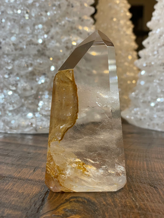 Exquisite Golden Healer Quartz of fine quality, emanating warmth and clarity in a pristine crystal specimen.