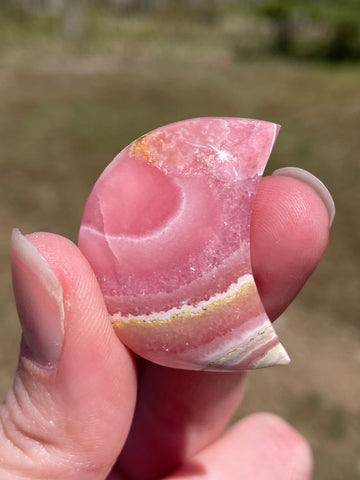 Rhodochrosite moons: Pink gemstones for love and healing