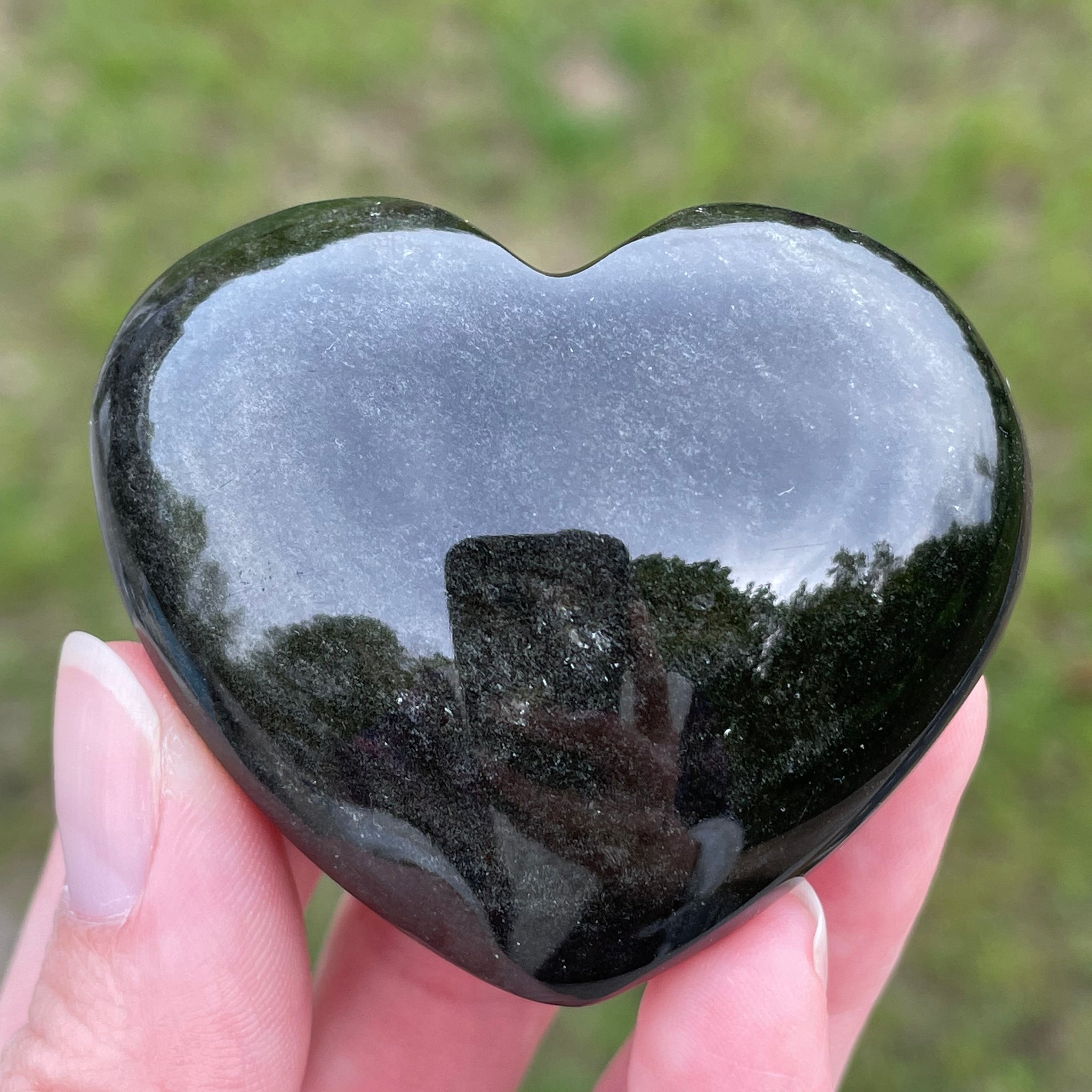 Gold Sheen Obsidian Heart