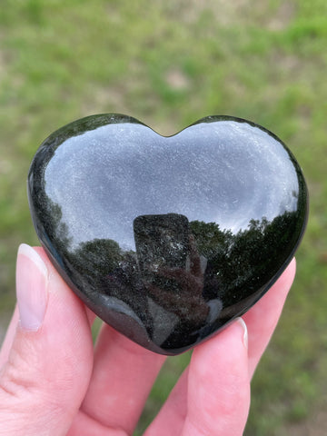 Gold Sheen Obsidian Heart
