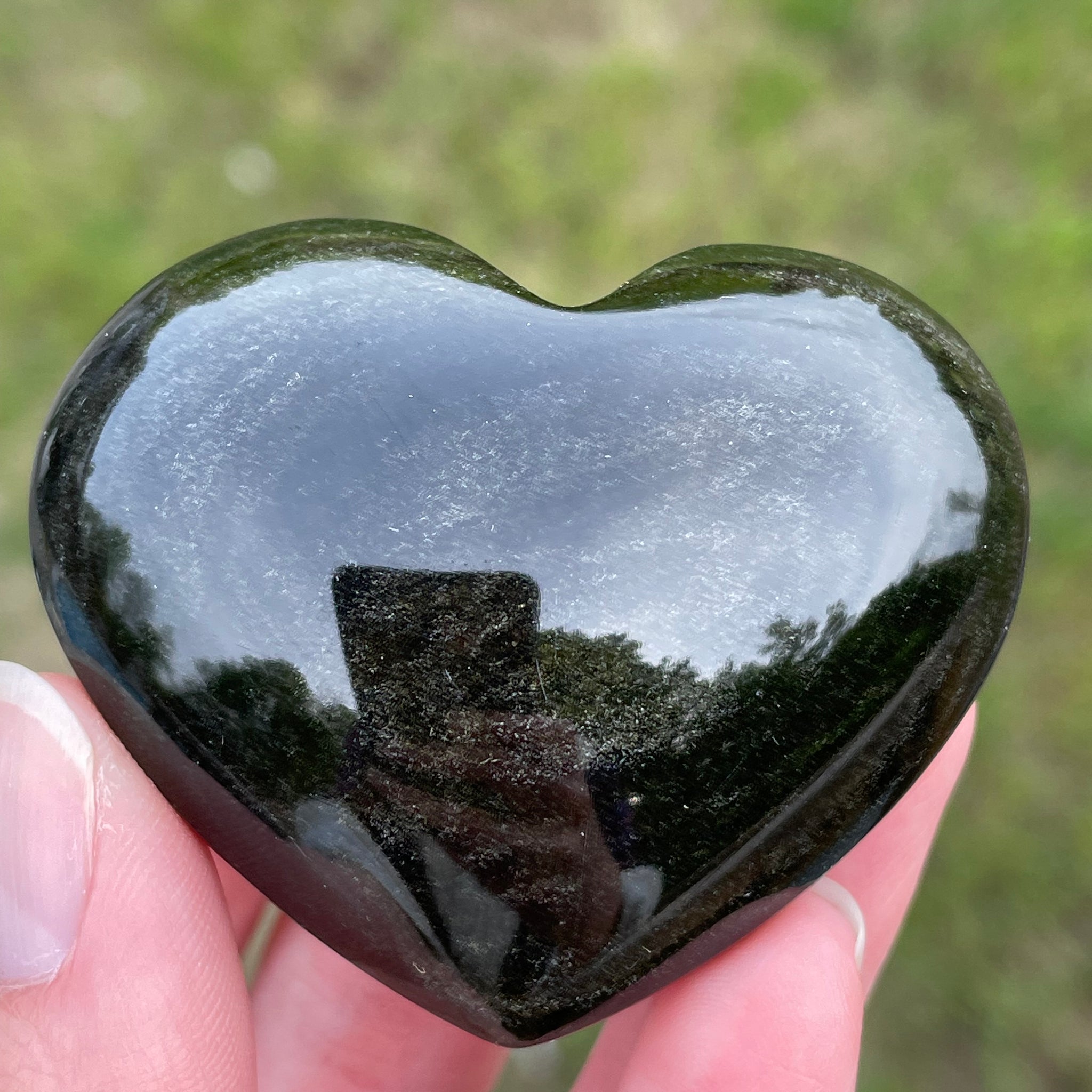 Gold Sheen Obsidian Heart