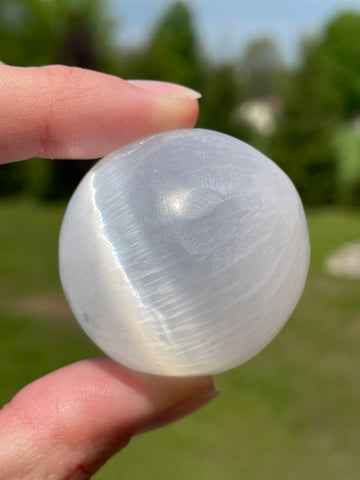 Selenite/Satin Spar Small Sphere