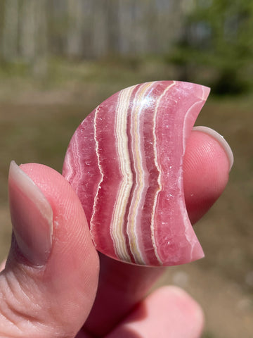 Rhodochrosite moons: Pink gemstones for love and healing