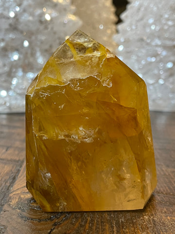 Exquisite Golden Healer Quartz of fine quality, emanating warmth and clarity in a pristine crystal specimen.