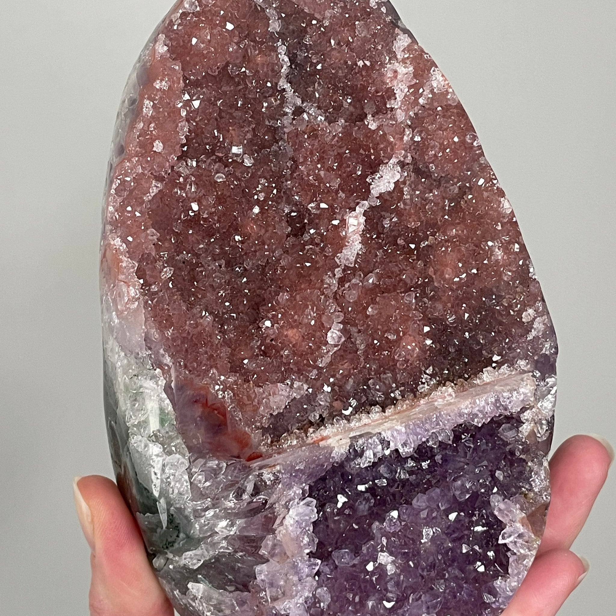 Special Pink and Purple Rainbow Amethyst Crystal Display Piece