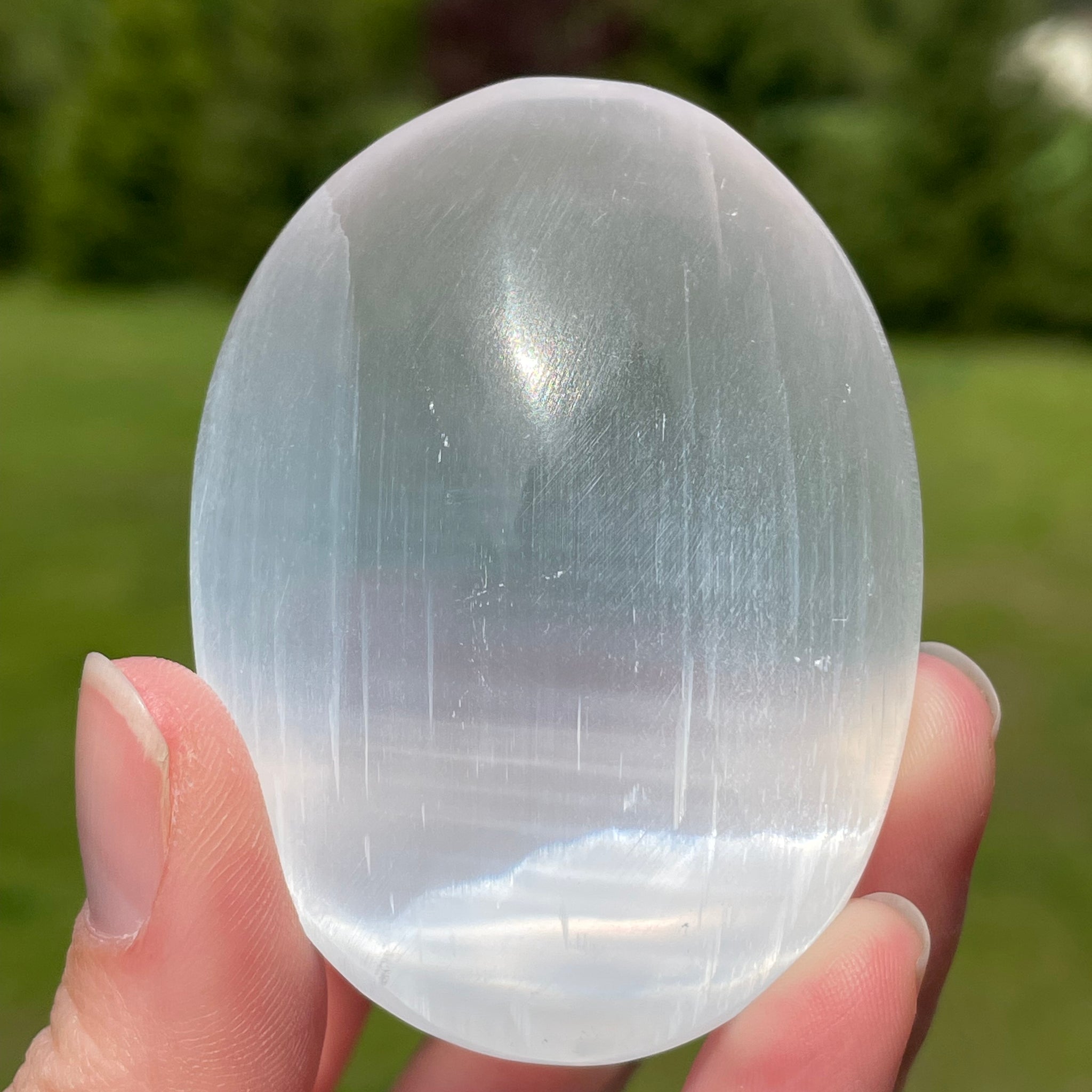 Selenite/Satin Spar Palm Stone