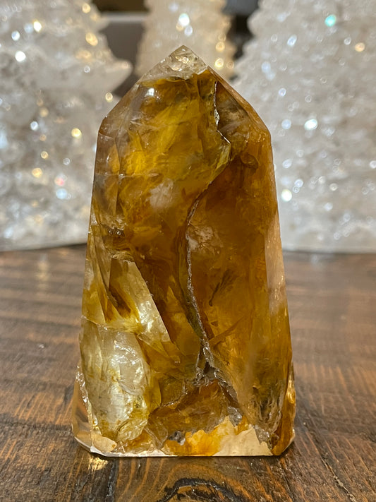 Exquisite Golden Healer Quartz of fine quality, emanating warmth and clarity in a pristine crystal specimen.