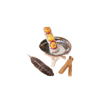 Orange & Yellow Floral Wand, Palo Santo Mini Cleansing Kit