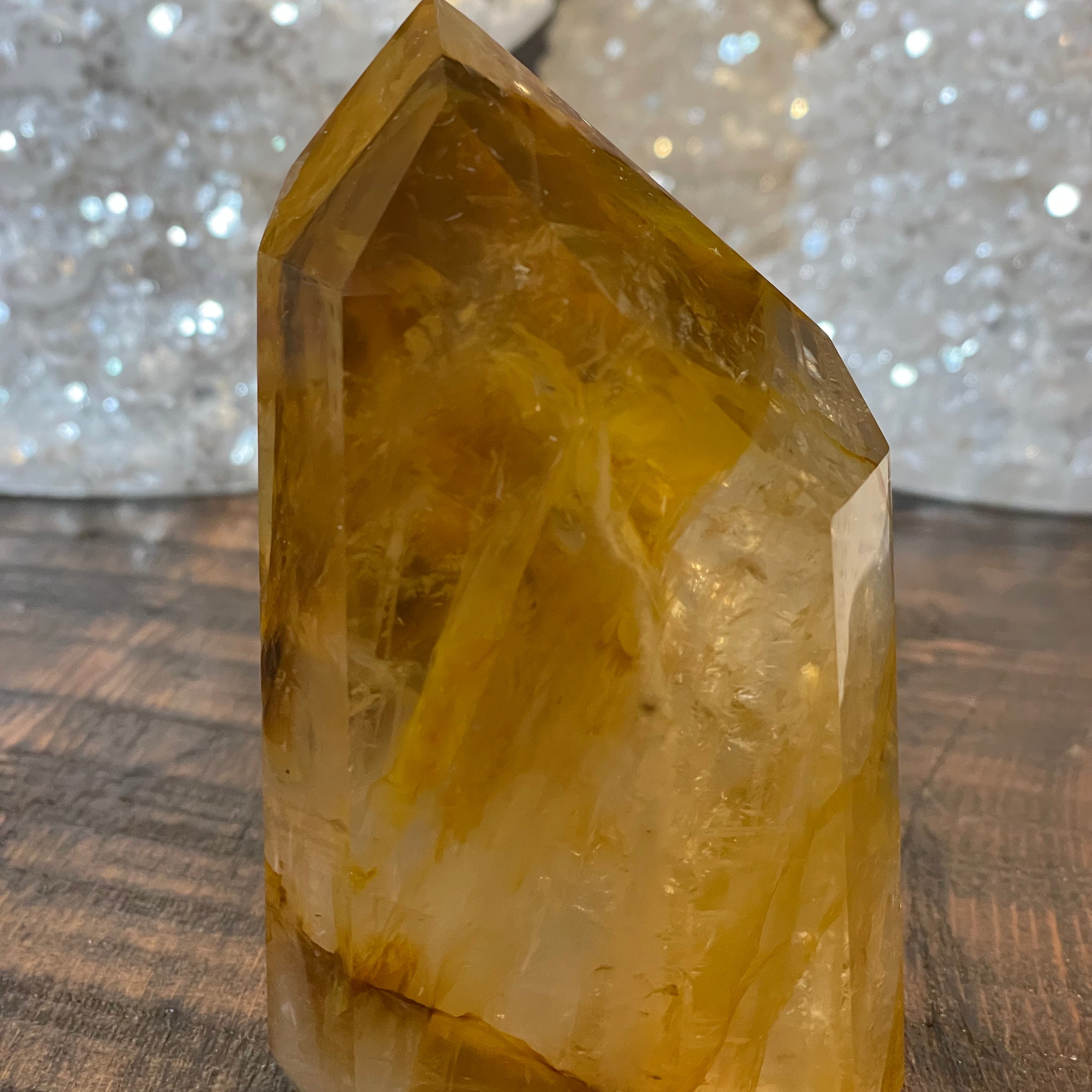 Exquisite Golden Healer Quartz of fine quality, emanating warmth and clarity in a pristine crystal specimen.