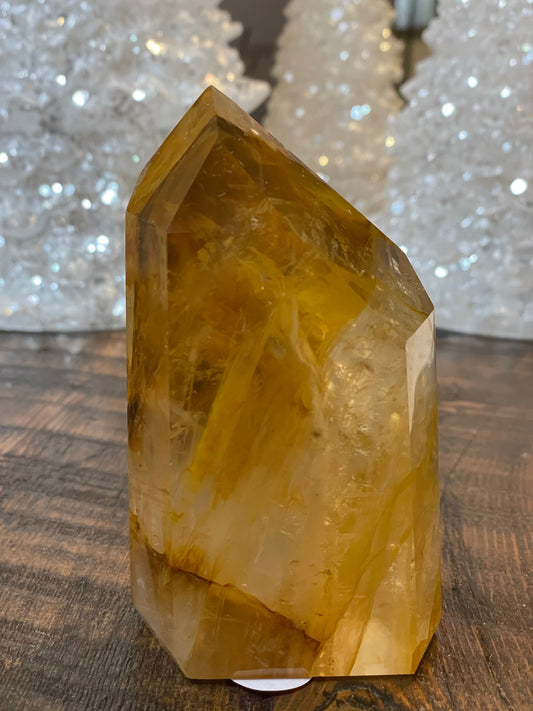 Exquisite Golden Healer Quartz of fine quality, emanating warmth and clarity in a pristine crystal specimen.