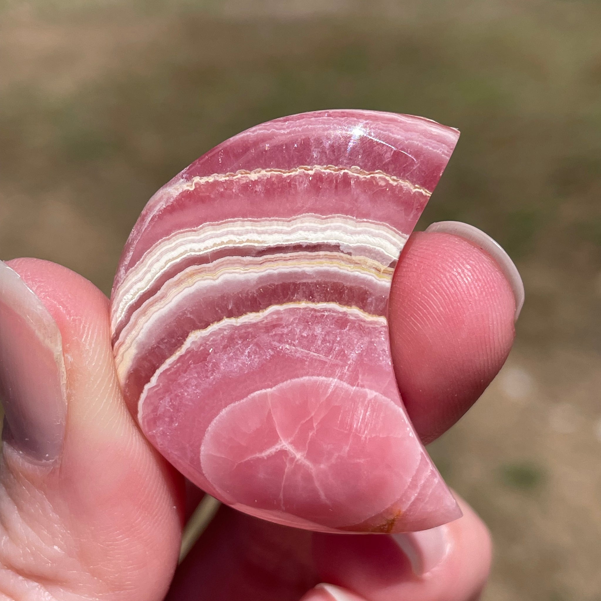 Rhodochrosite moons: Pink gemstones for love and healing