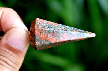 Natural Unakite Faceted Pendulum