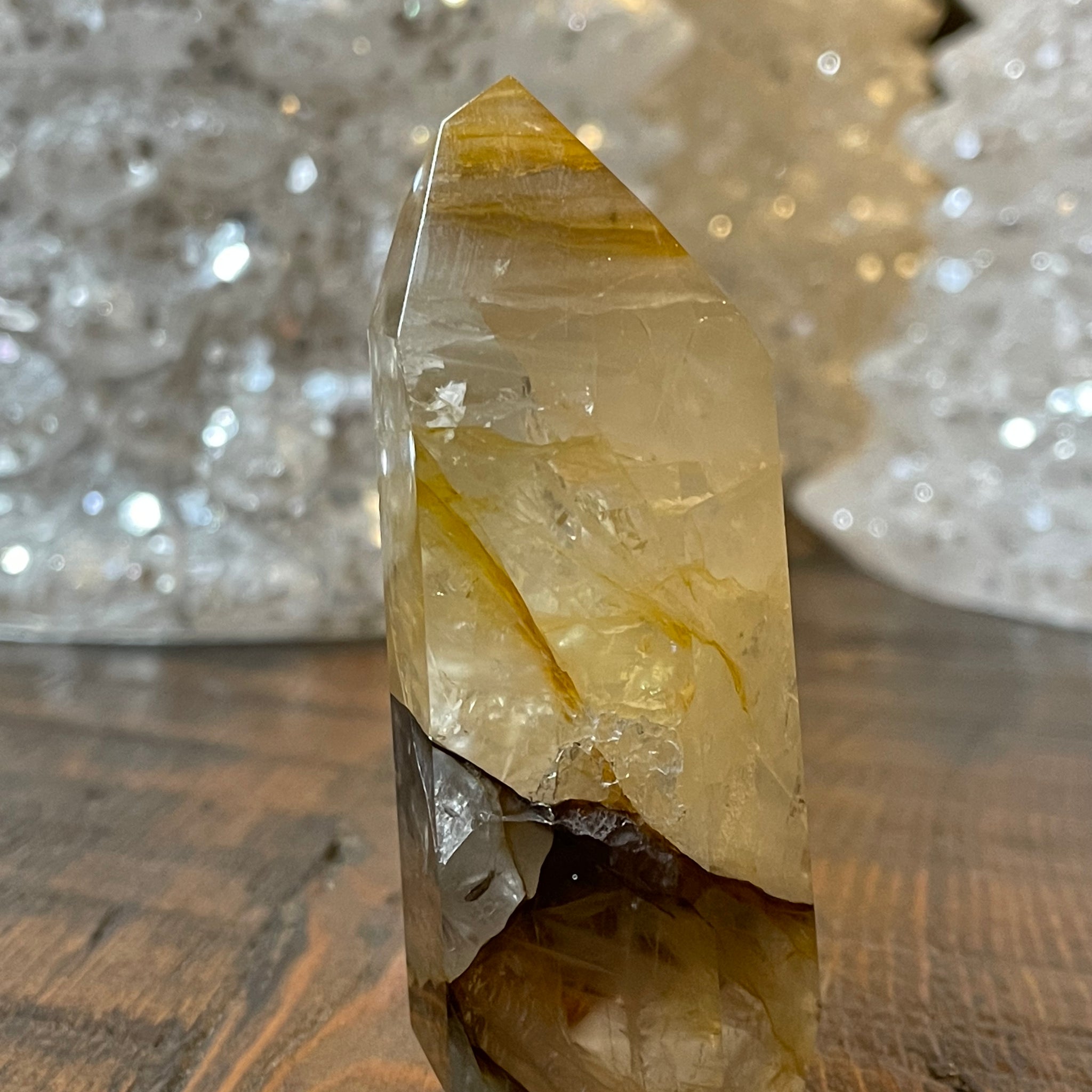 Exquisite Golden Healer Quartz of fine quality, emanating warmth and clarity in a pristine crystal specimen.