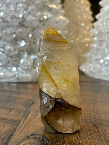 Exquisite Golden Healer Quartz of fine quality, emanating warmth and clarity in a pristine crystal specimen.