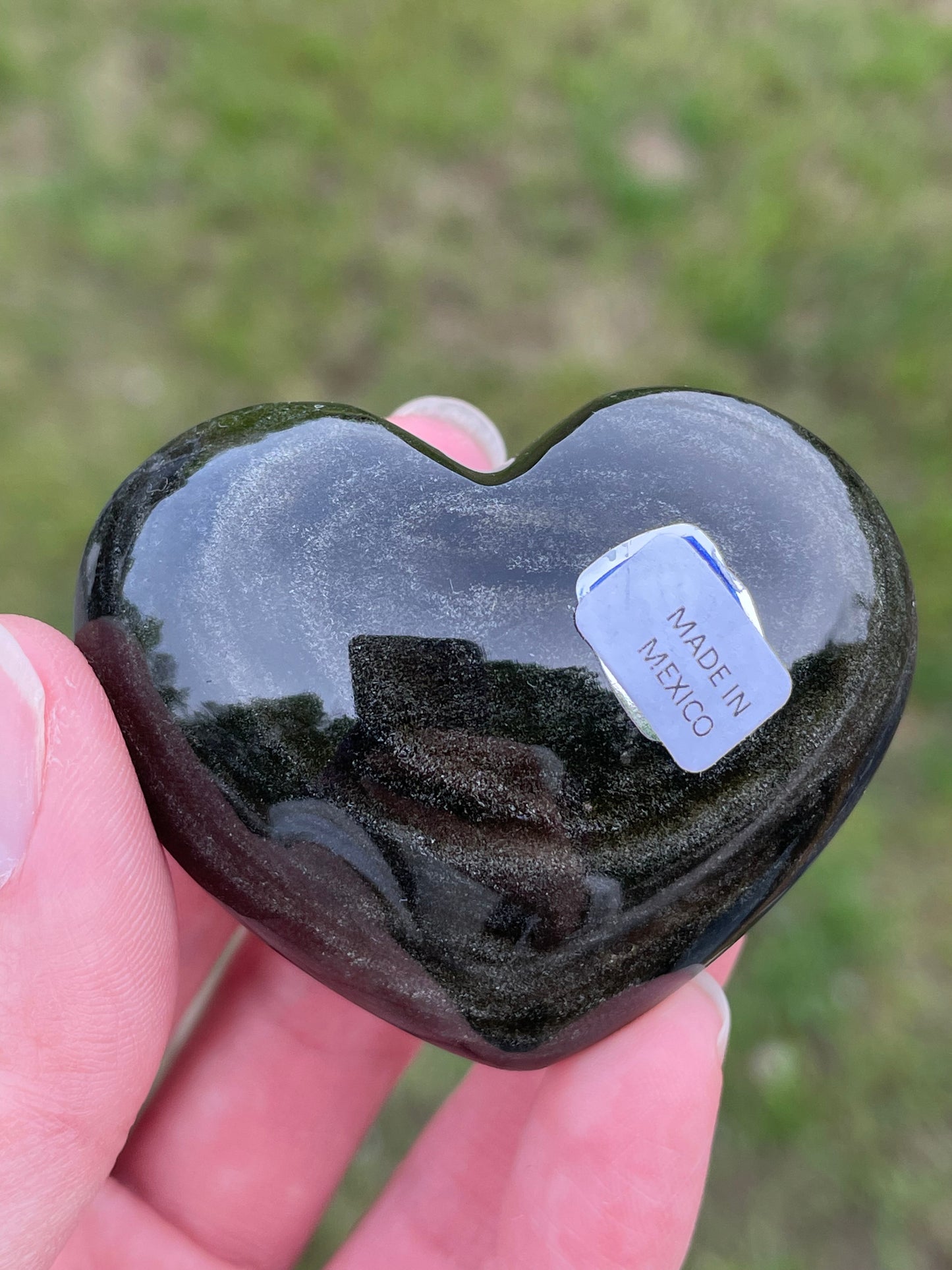 Gold Sheen Obsidian Heart