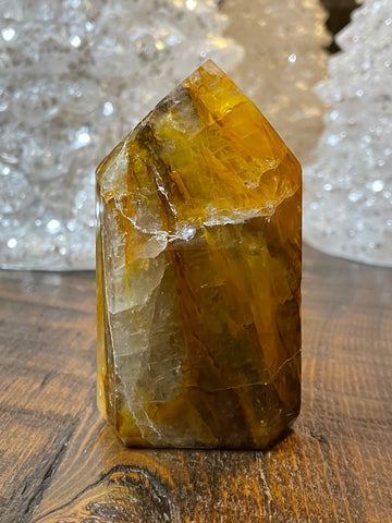 Exquisite Golden Healer Quartz of fine quality, emanating warmth and clarity in a pristine crystal specimen.