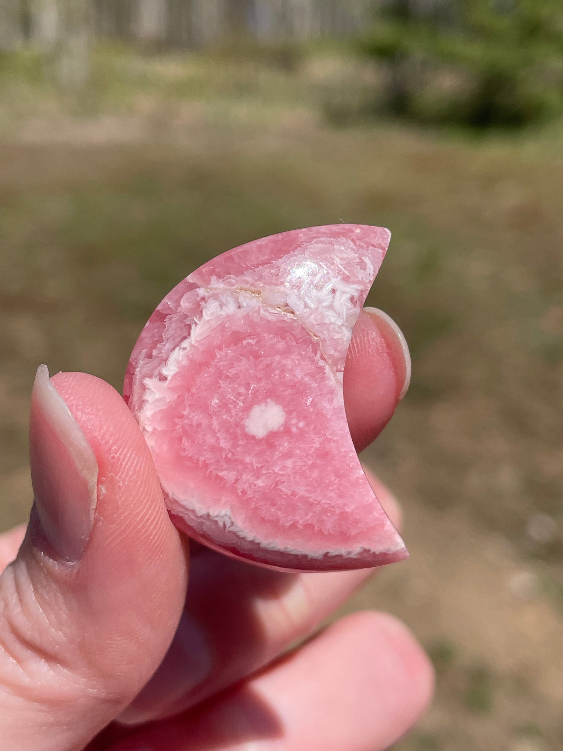 Rhodochrosite moons: Pink gemstones for love and healing