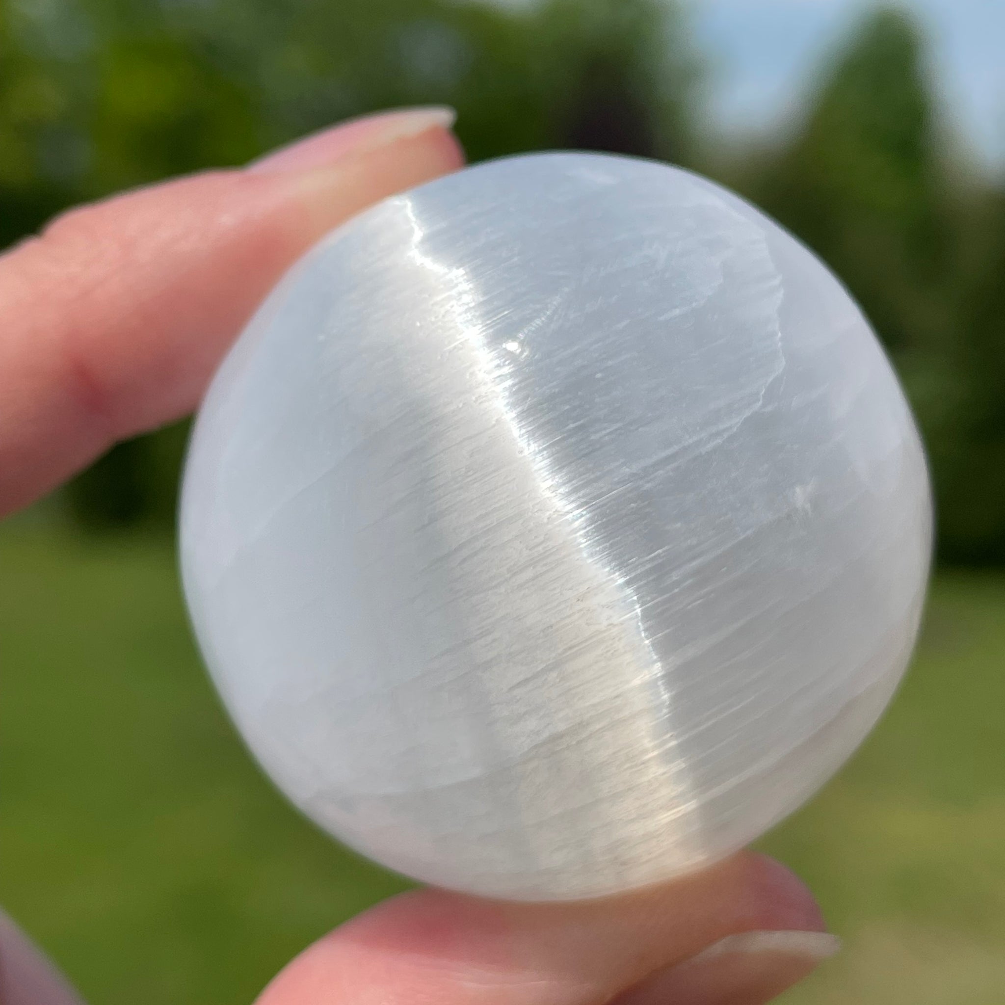 Selenite/Satin Spar Small Sphere