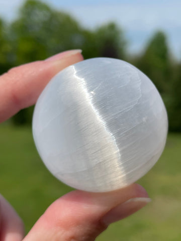 Selenite/Satin Spar Small Sphere