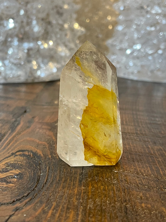 Exquisite Golden Healer Quartz of fine quality, emanating warmth and clarity in a pristine crystal specimen.