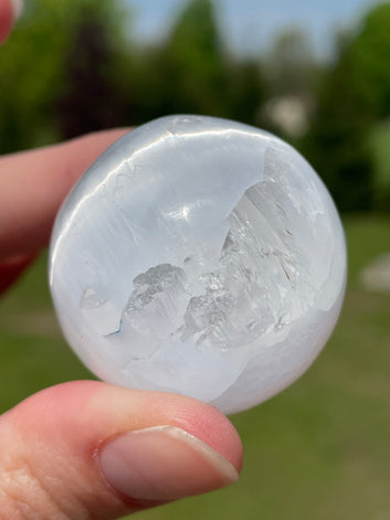 Selenite/Satin Spar Small Sphere