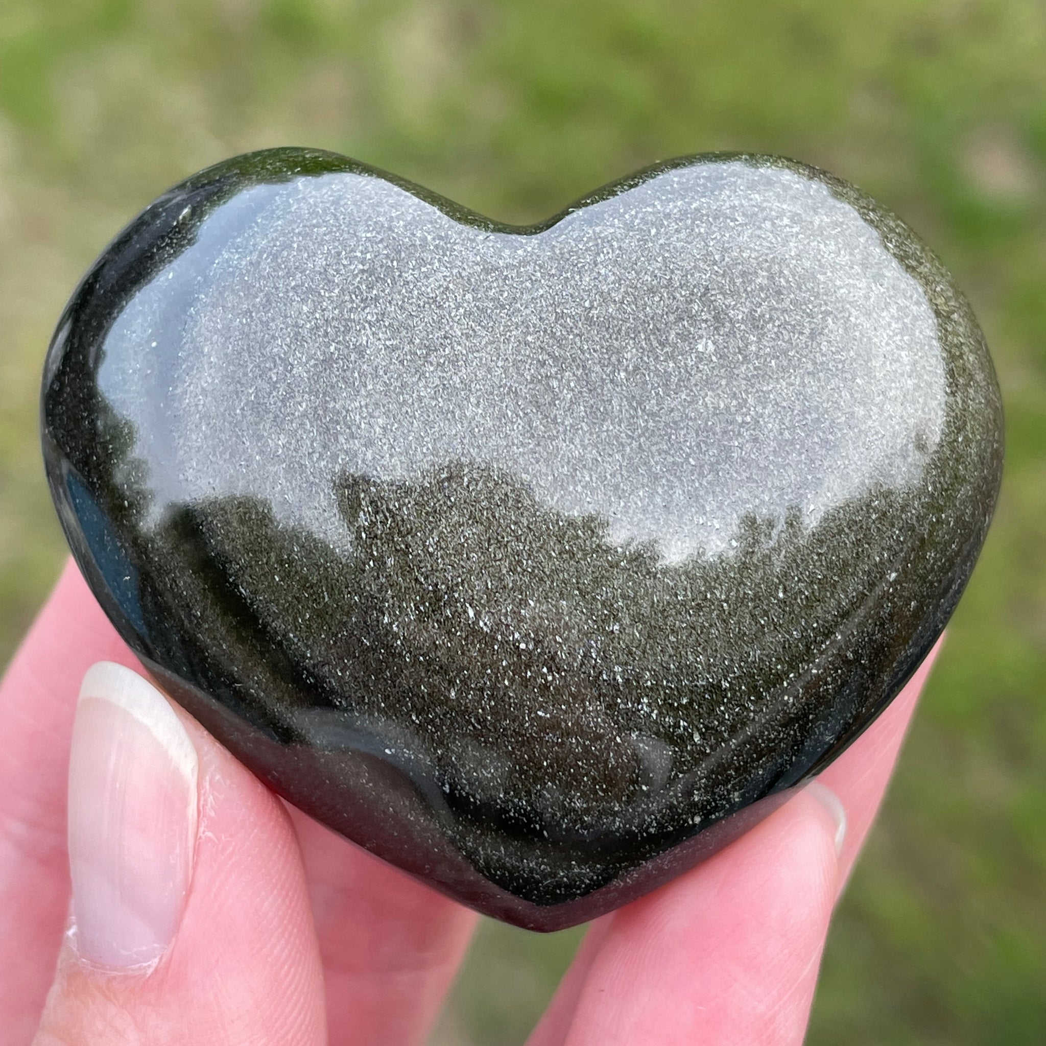 Gold Sheen Obsidian Heart