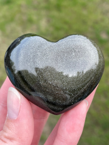 Gold Sheen Obsidian Heart