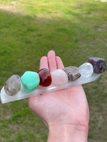 Chakra Set with Selenite Bar