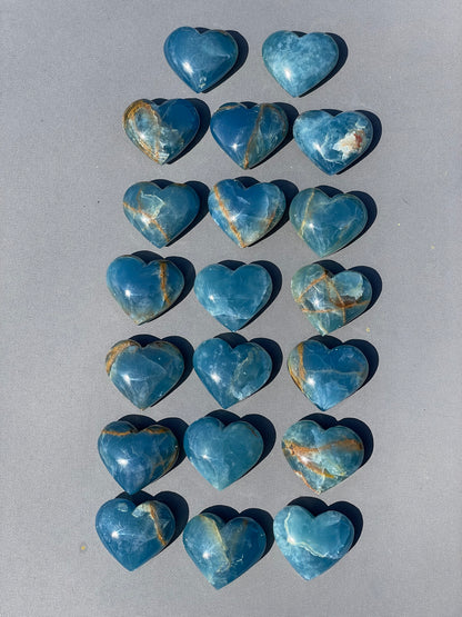 Lemurian Calcite gemstones - hearts, moons, frogs - smooth, pastel hues